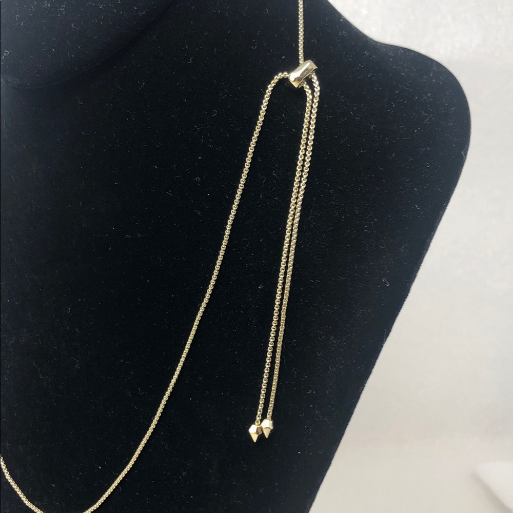 Kendra Scott Necklace Gold Delaney in Purple Jade Bolero Adjustable Chain - Picture 5 of 14